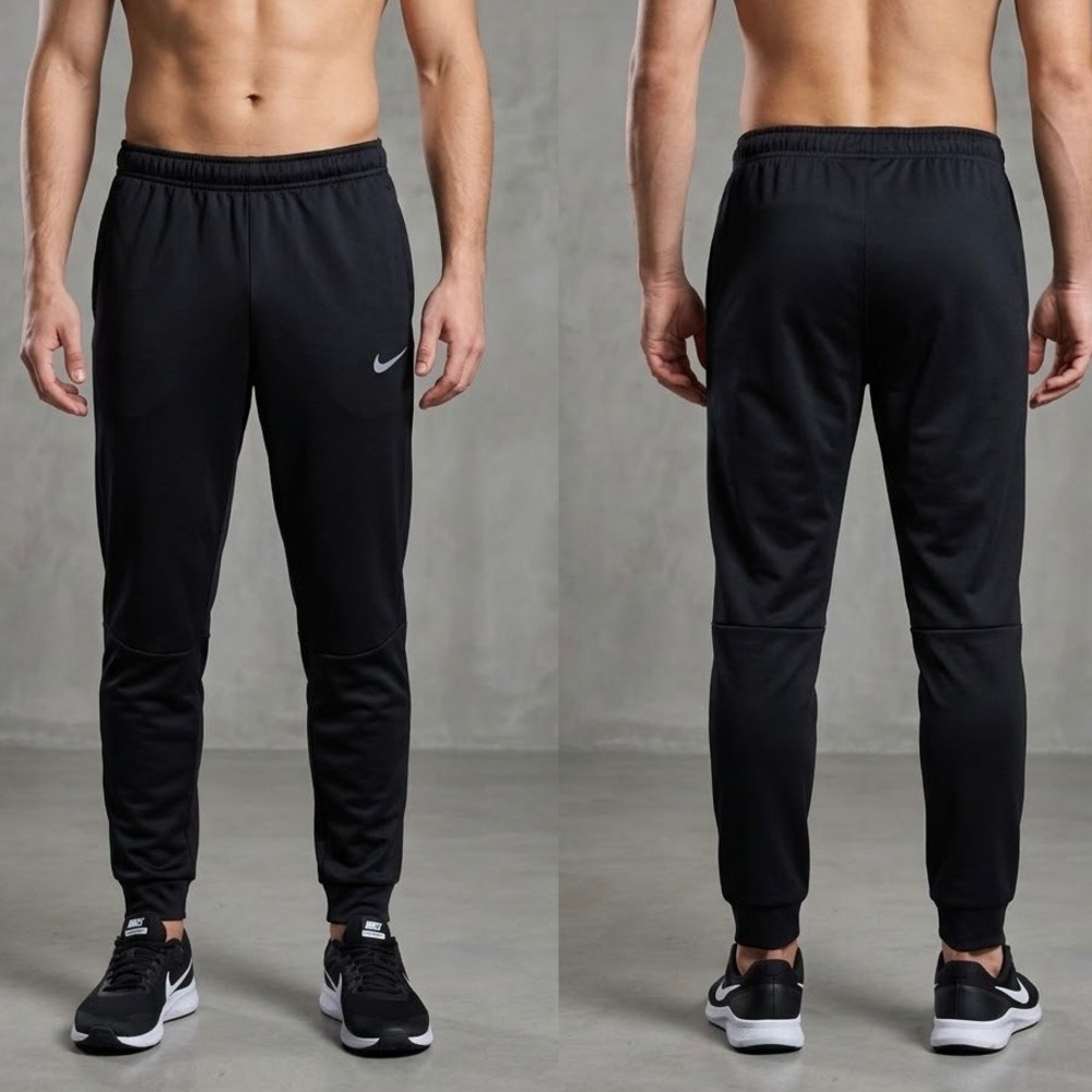 Nike Mens Dri-FIT Training Pants Black Tapered Joggers 800193-010 Size Small